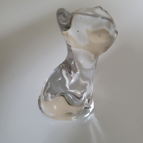 Clear Solid Molded Glass Kitty Cat Figurine - Picture 5 of 13